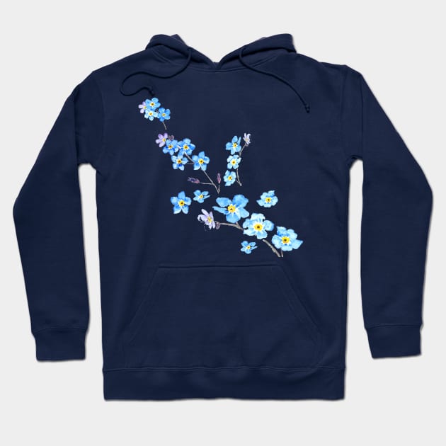 forget me not flower painting Hoodie by colorandcolor